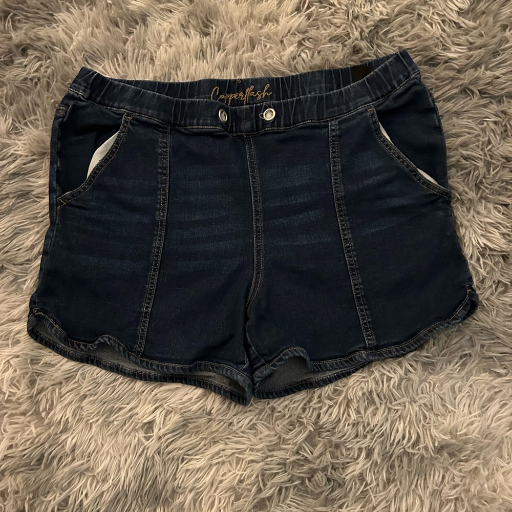 Women's Dark Blue Jean Shorts missing drawstring
